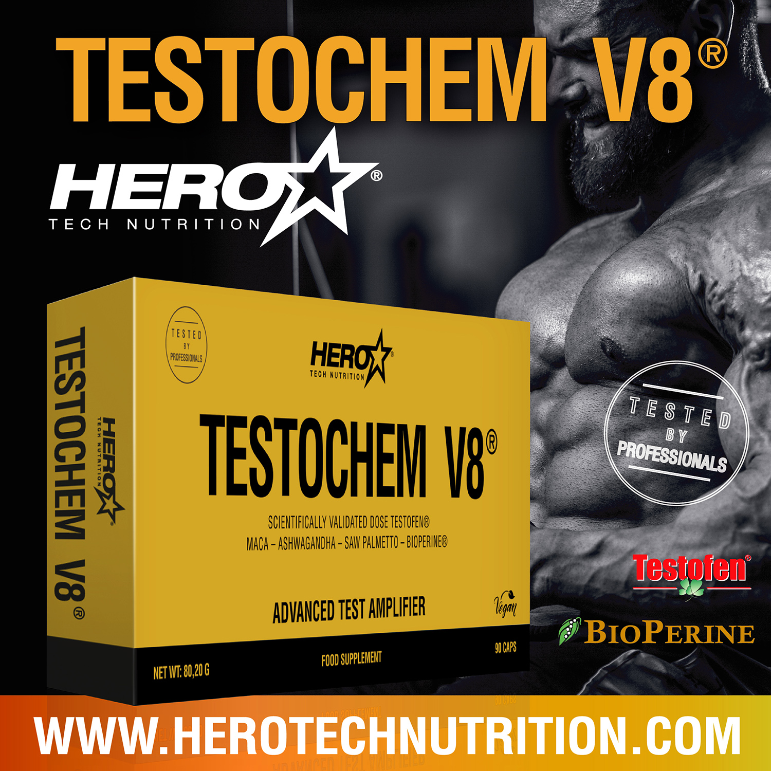 TESTOCHEM V8 TESTOSTERONE  - PRO HORMONALS HERO TECH NUTRITION herotechnutrition